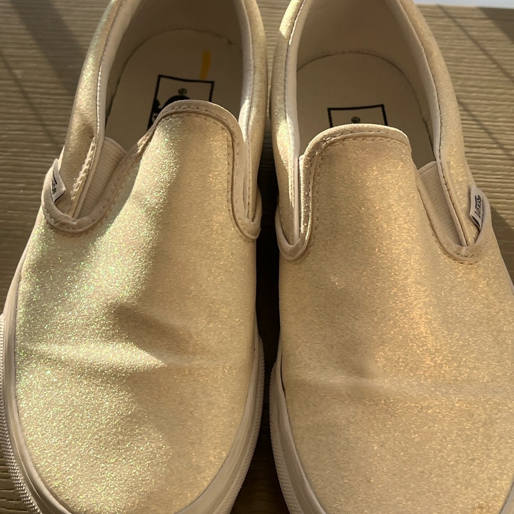 Vans Sparkle Cream Slip-On Sneakers